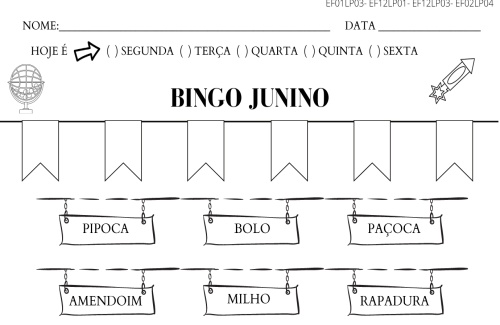 atividade bingo de palavras festa junina